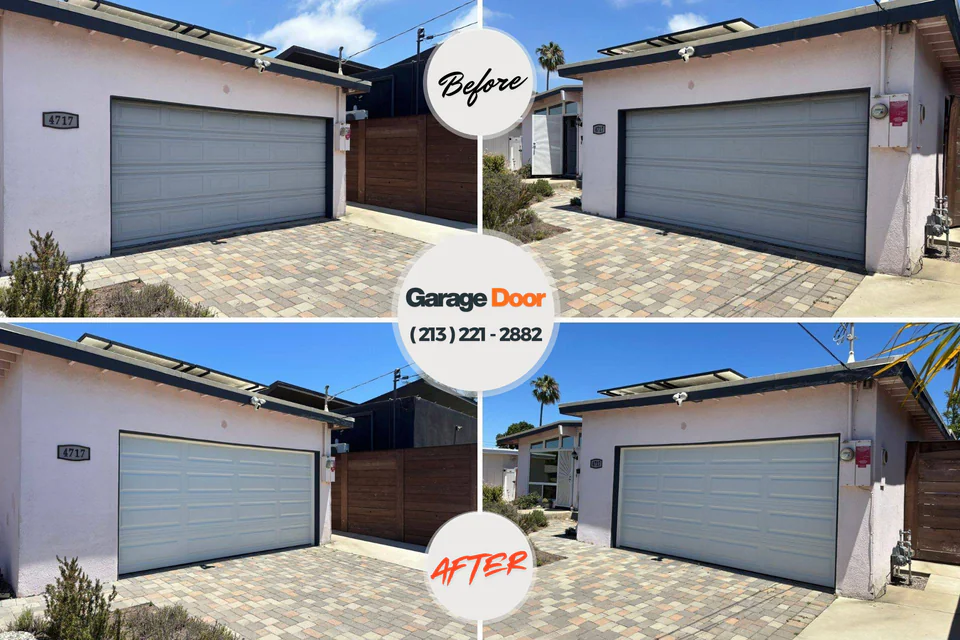 Before and after: garage door repair West Covina, CA